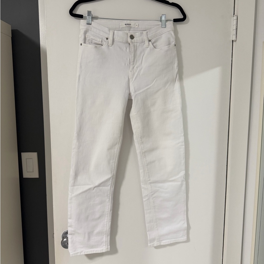 Hudson Jeans Women’s Nico Cigarette White Straight-Leg Jeans